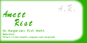 anett rist business card